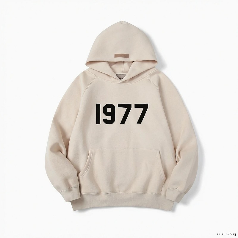 ESSENTIALS 1977 Series Minimalist Style Beige Hoodie