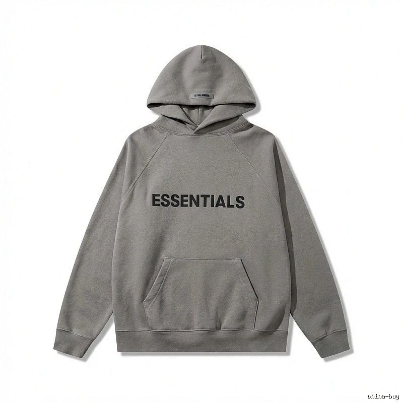 ESSENTIALS minimalist gray hoodie