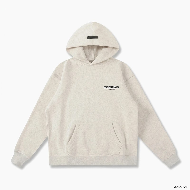 ESSENTIALS minimalist light beige hoodie