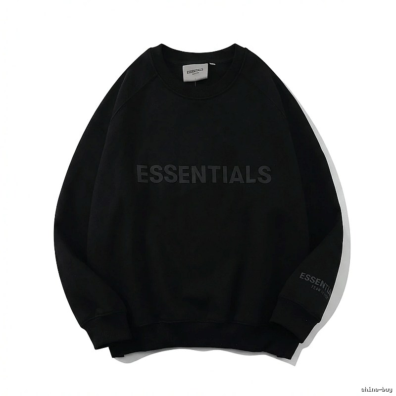 ESSENTIALS minimalist style black sweatshirt