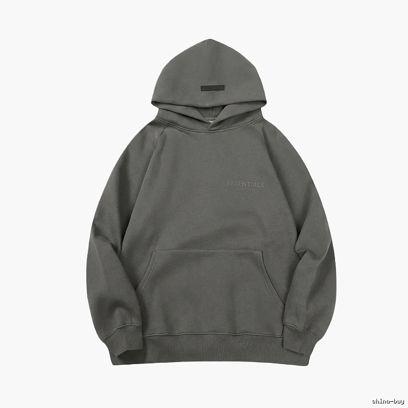 ESSENTIALS minimalist style grey hoodie