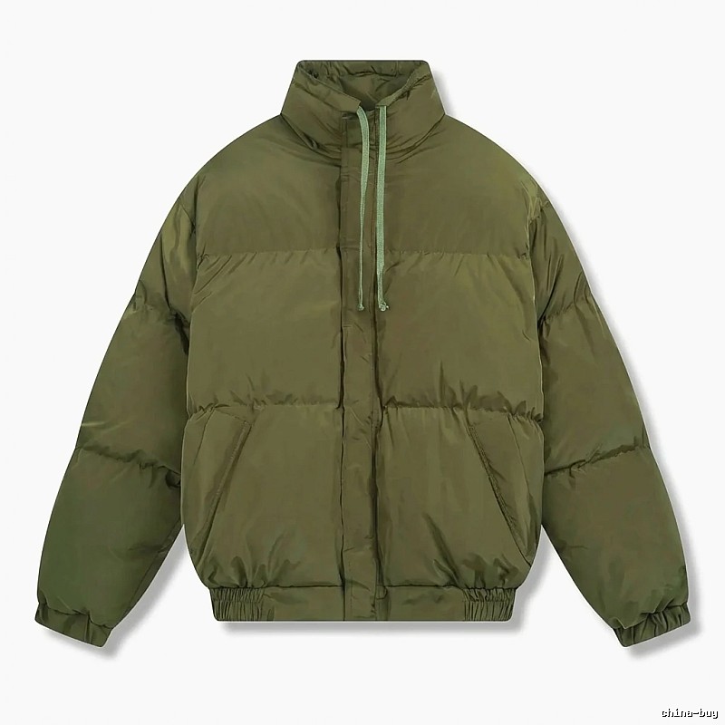 ESSENTIALS Minimalist Style Olive Green Cotton Jacket