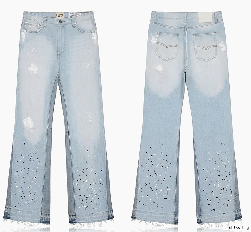 Gallery Dept Ripped Denim Blue Long Pants
