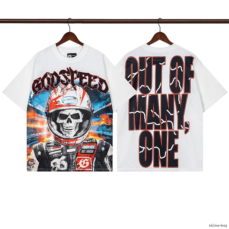 Godspeed Skull Racing Street Style White T-shirt