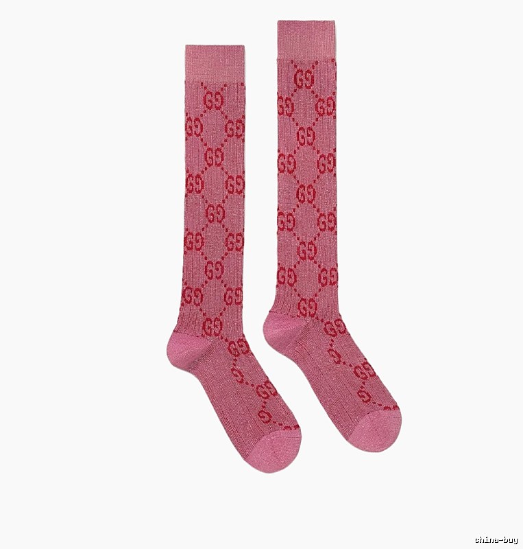 Gucci pink retro-style long socks