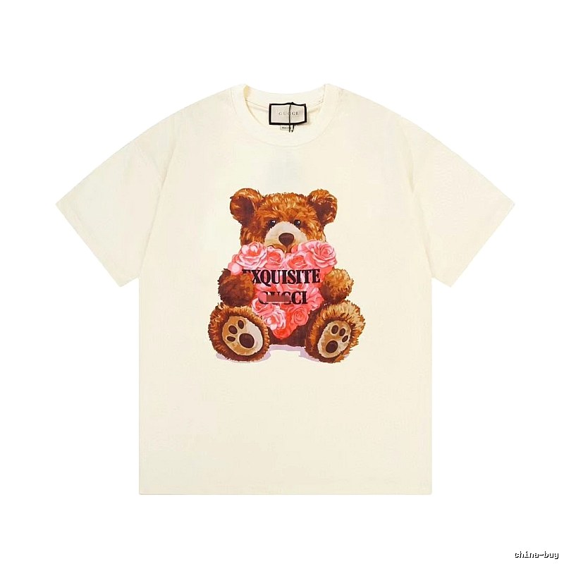 Gucci Teddy Bear Print Casual Off-white T-shirt