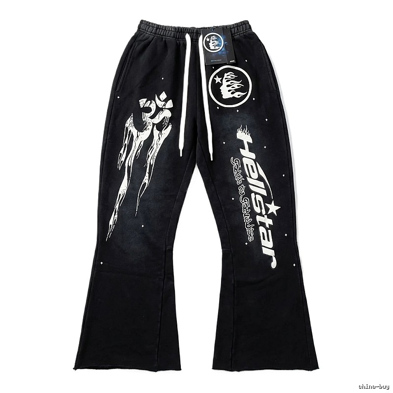 Hellstar dark style black long trousers
