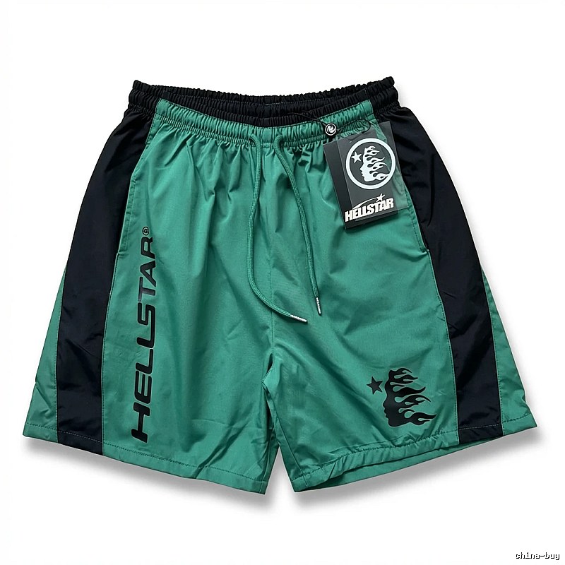 Hellstar Flame Wind Green Shorts