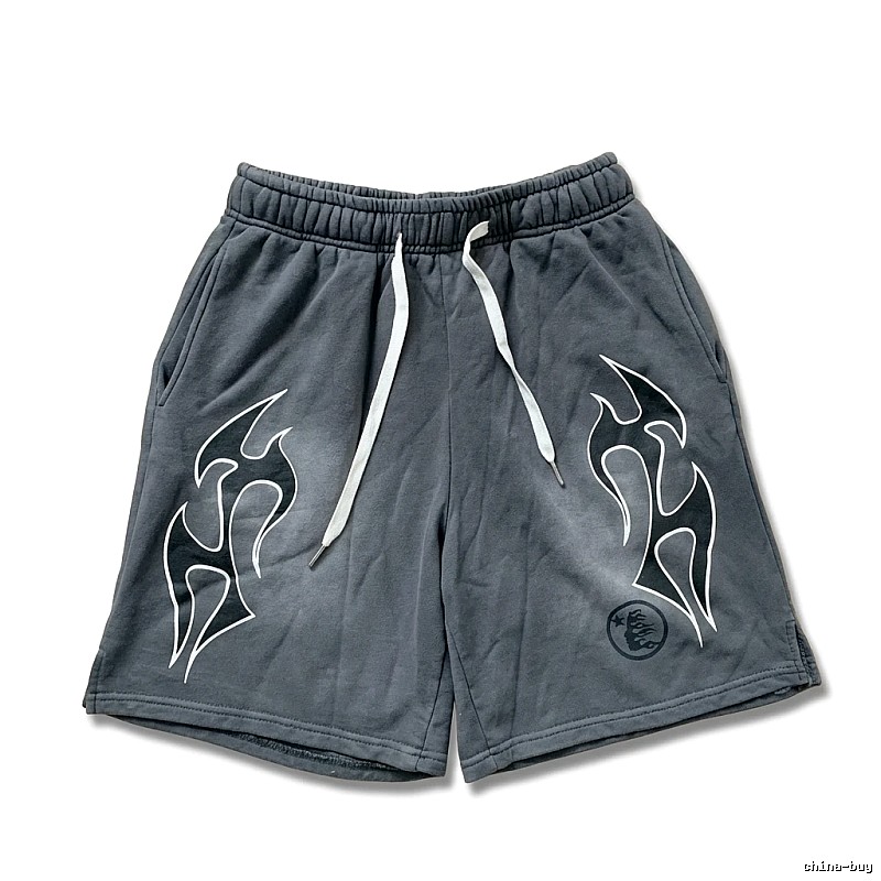 Hellstar Flame Wind Grey Shorts