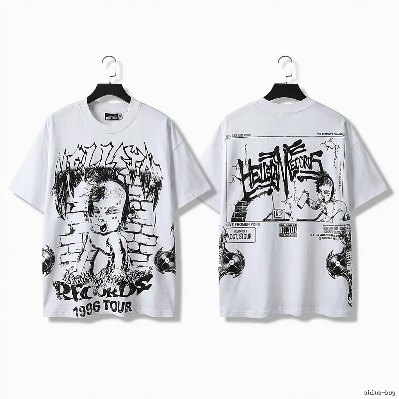 Hellstar graffiti-style white T-shirt