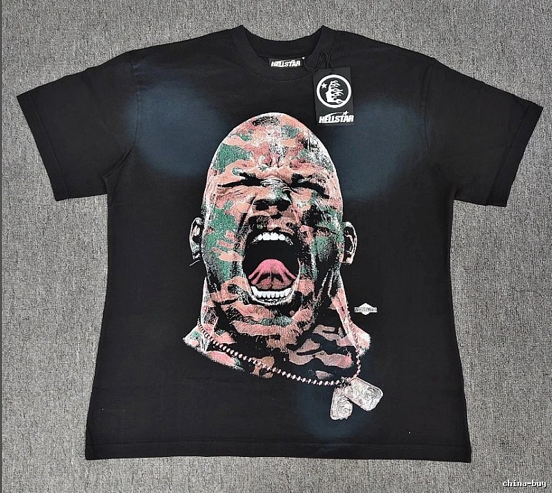 Hellstar Tyson Printed Street Style Black T-Shirt