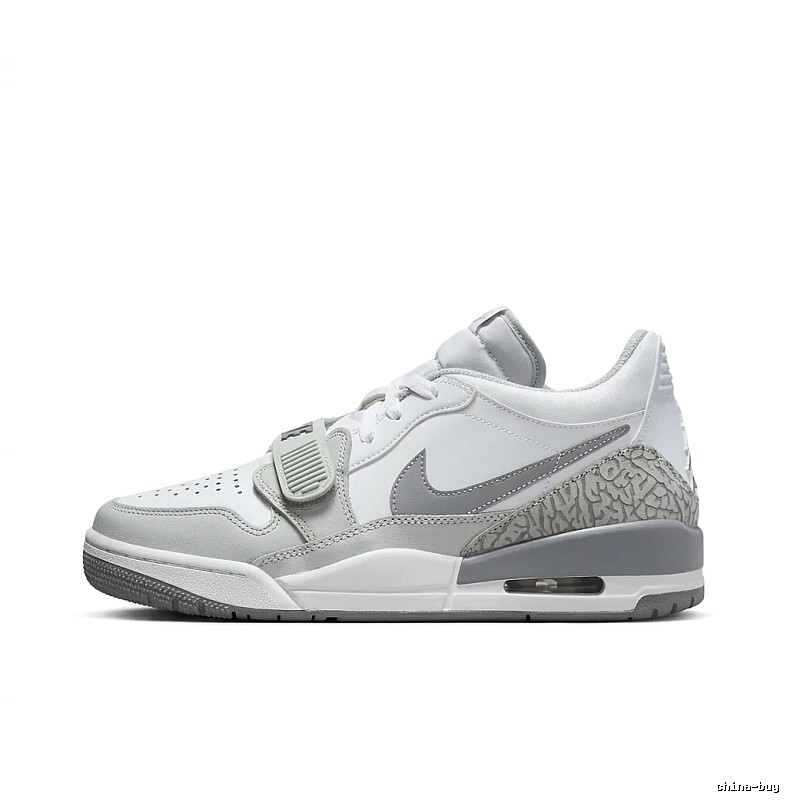 Jordan retro-style gray and white sports shoes