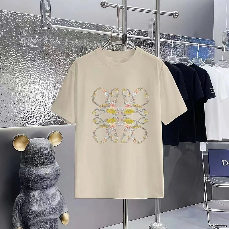 LOEWE Floral Print Casual Off-white T-shirt