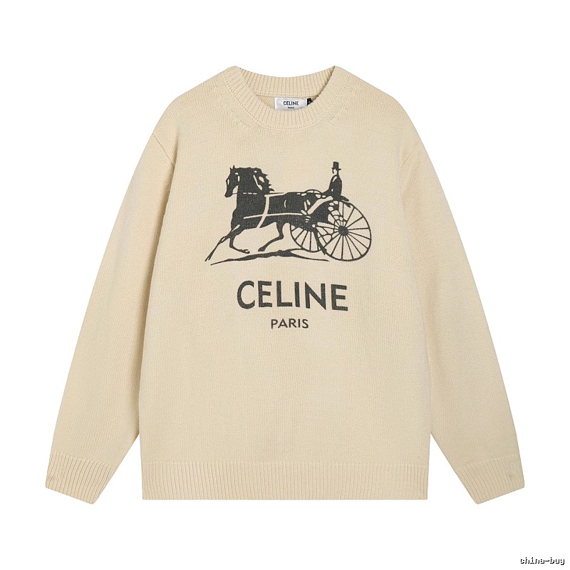 Logo Knit Sweater for School Runs in CELINE Style