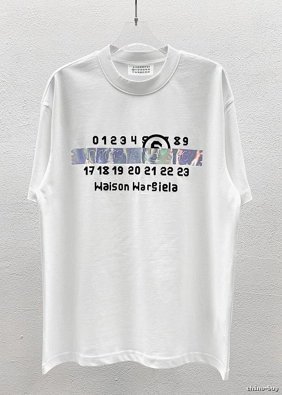 Maison Margiela Digital Trendy & Edgy Style White T-Shirt