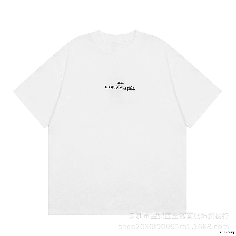 Maison Margiela Embroidered Minimalist Style White T-Shirt