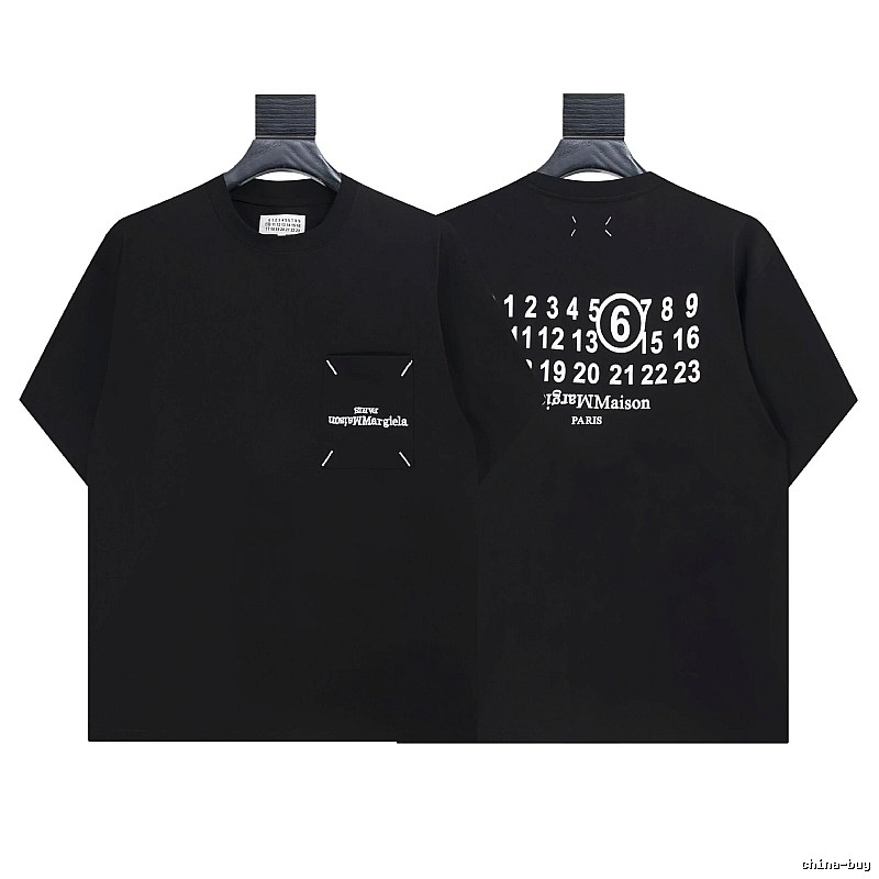 Maison Margiela MM6 Digital Streetwear Black Short Sleeve T-shirt