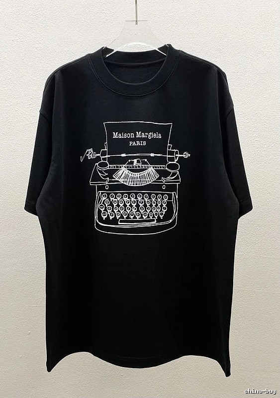 Maison Margiela Typewriter Vintage Style Black T-Shirt