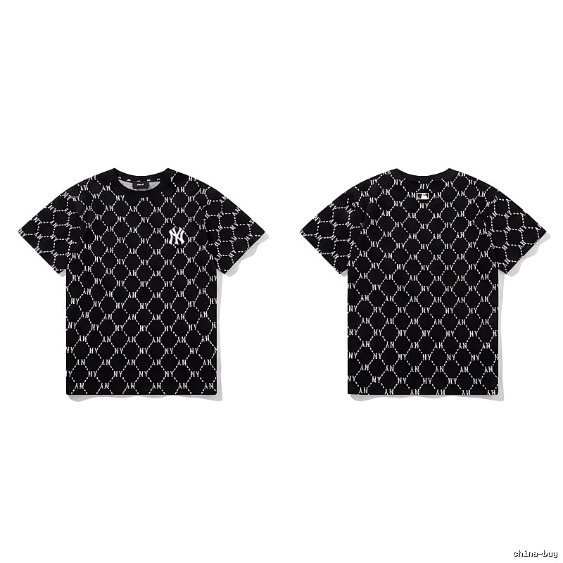 MLB full - print style black T - shirt