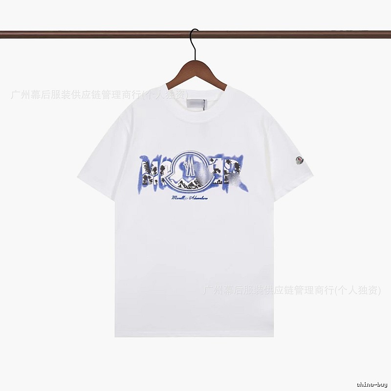 Moncler Casual Printed White Short-sleeve T-shirt