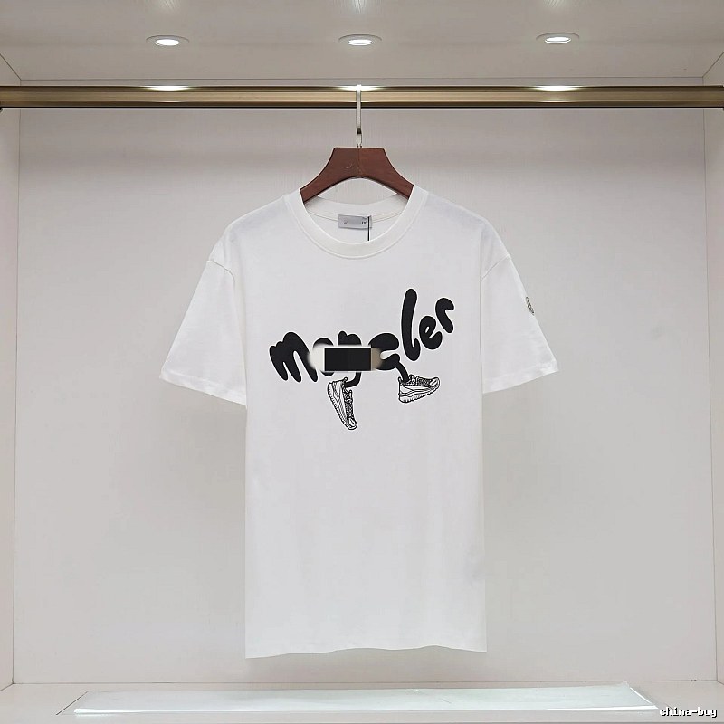 Moncler Graffiti Collection Casual Style White T-Shirt