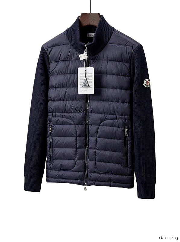Moncler knitted spliced down jacket