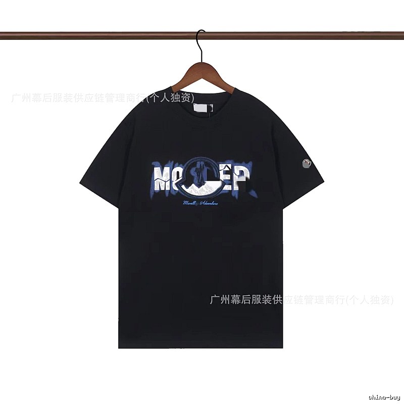 Moncler Letter Print Casual Black T-Shirt