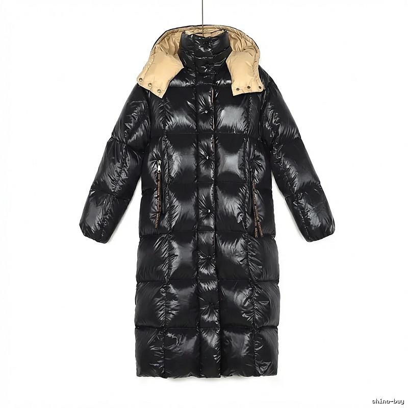 Moncler long black down jacket