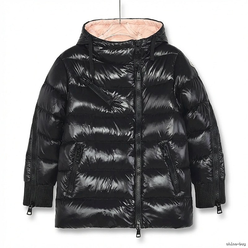 Moncler shiny and stylish black down jacket