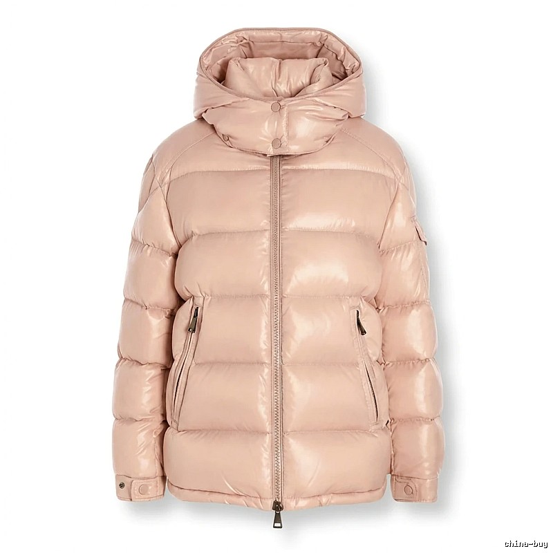 Moncler shiny casual pink down jacket
