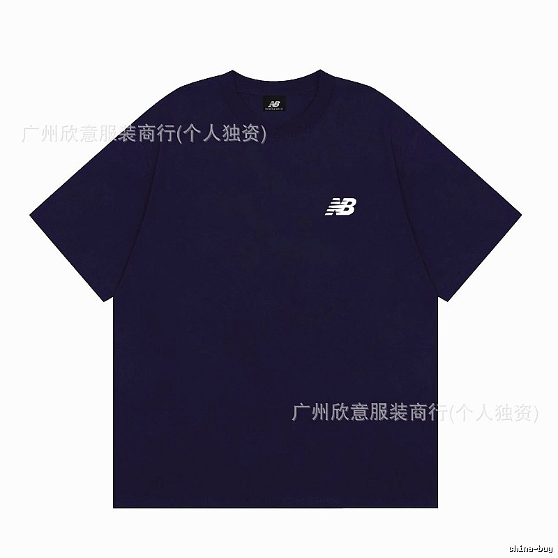 New Balance Casual Series Minimalist Style Navy Blue Short-sleeve T-shirt