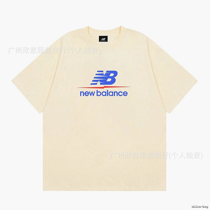 New Balance Printed Casual-style Light Beige Short-Sleeve T-Shirt
