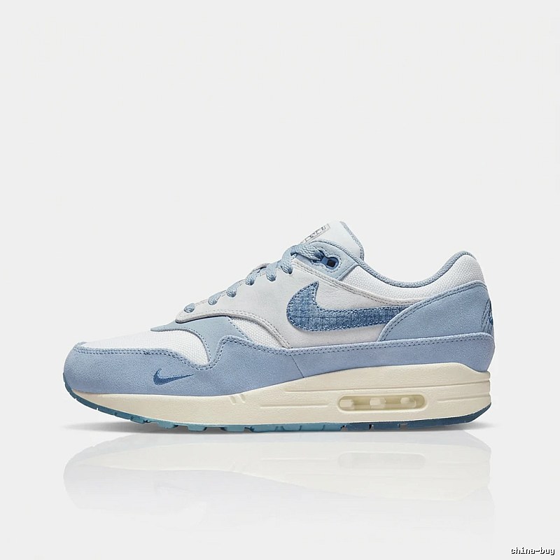 Nike Air Max 1 Denim Style Blue and White Shoes