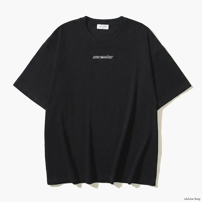 Off-White minimalist style black T-shirt