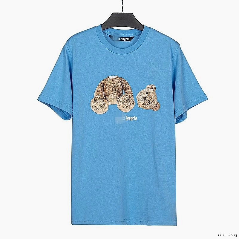 Palm Angels Compact Bear graphic T-shirt White Colorful Bear for Sport-Inspired Styling