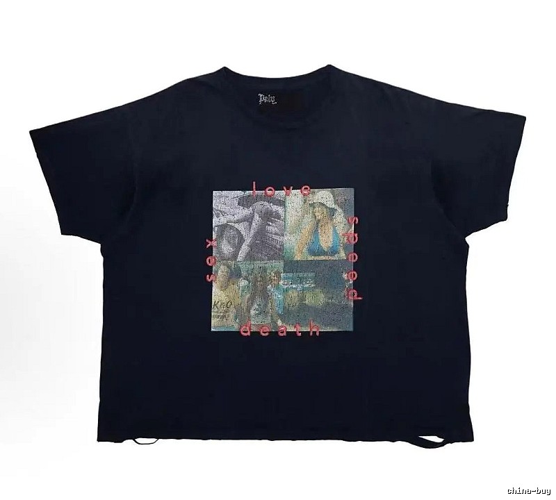 Paly Hollywood Collage Vintage Black T-Shirt