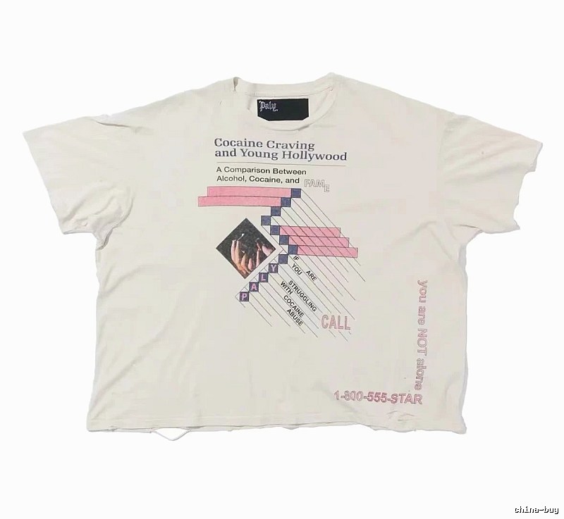 Paly Hollywood Printed Vintage Off-white Short Sleeve T-shirt
