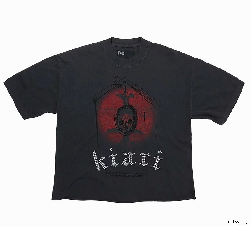 Paly Hollywood Skull Dark Distressed Black T-Shirt