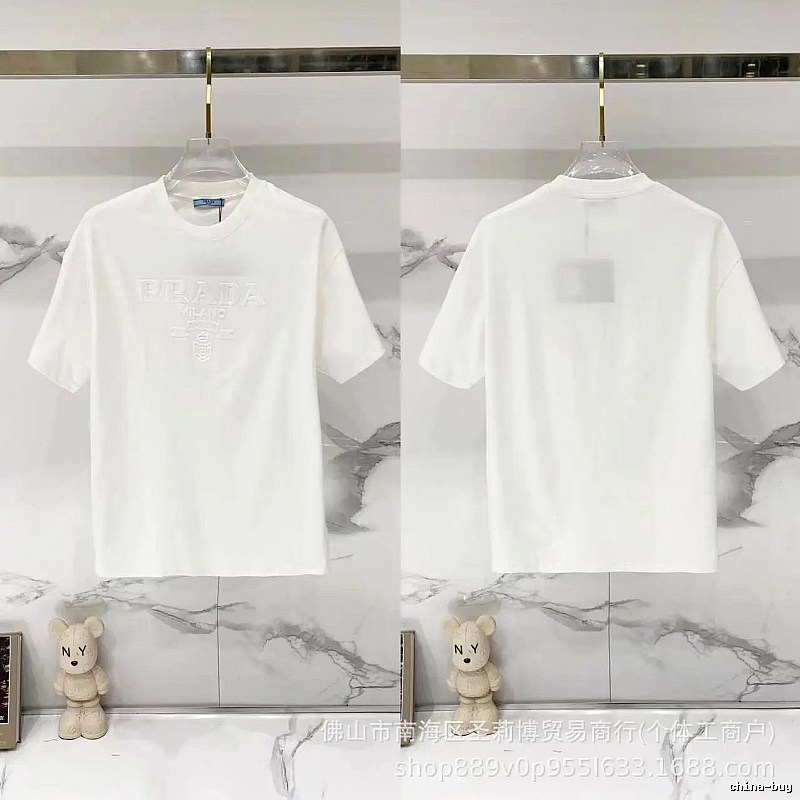 Prada Classic Collection Minimalist Style White Short-sleeved T-shirt