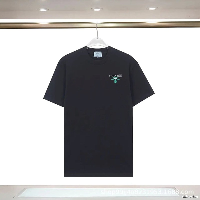 Prada Logo Minimalist Style Black T-Shirt