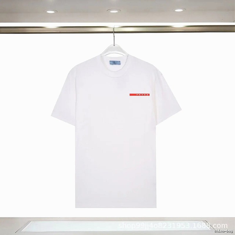 Prada Red Label Minimalist Style White Short-sleeve T-shirt