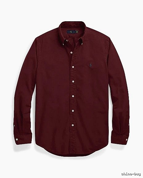 Ralph Lauren Burgundy Red Button-Down Shirt Daily Styling