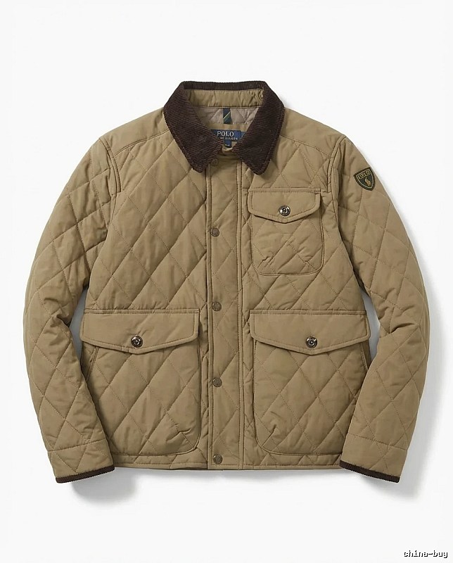 Ralph Lauren quilted retro-style khaki coat