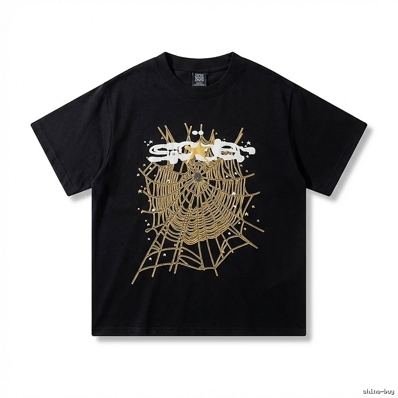 Sp5der Cobweb Print Black T-shirt