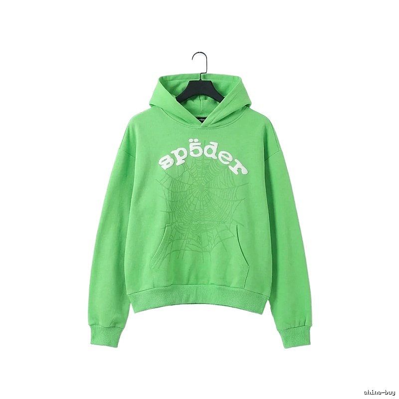 Sp5der Trendy Style Fluorescent Green Sweatshirt
