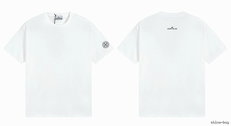 Stone Island Badge Minimalist Style White Short-sleeve T-shirt