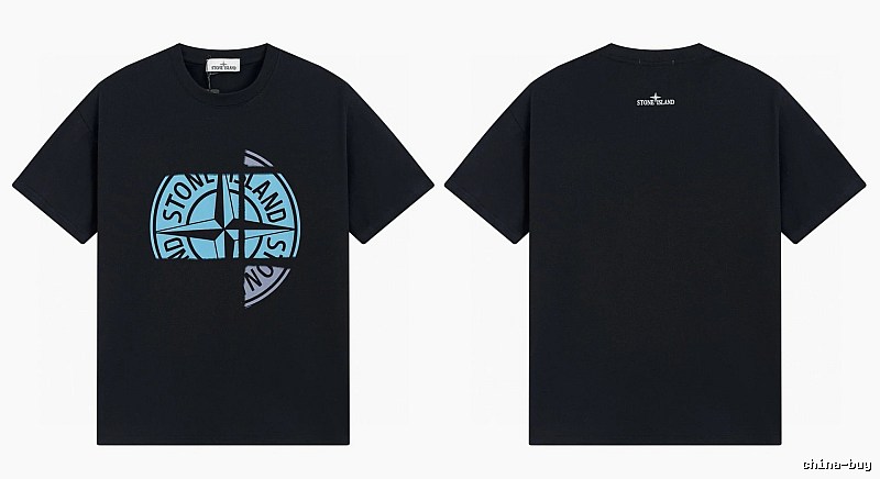 Stone Island Split Compass Street Style Black T-Shirt