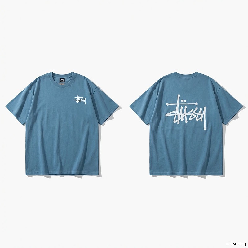 Stussy basic simple style blue T-shirt