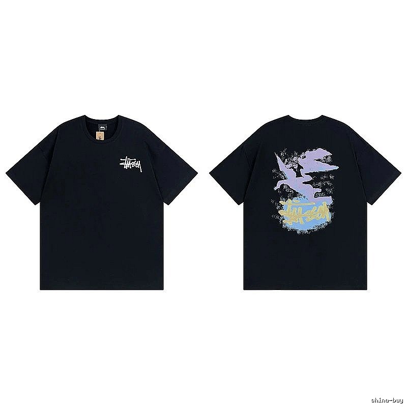 Stussy Black Spider Graphic T-Shirt Training Look Logo