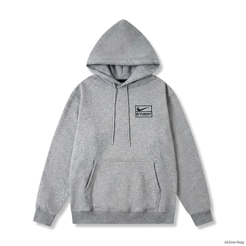 Stussy Co-branded Simple Style Grey Hoodie